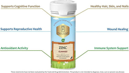Vegan Zinc Pectin Gummies: Boost Your Immunity, Support Your Health with 50mg of Zinc, 455% Daily Intake (60 Count)