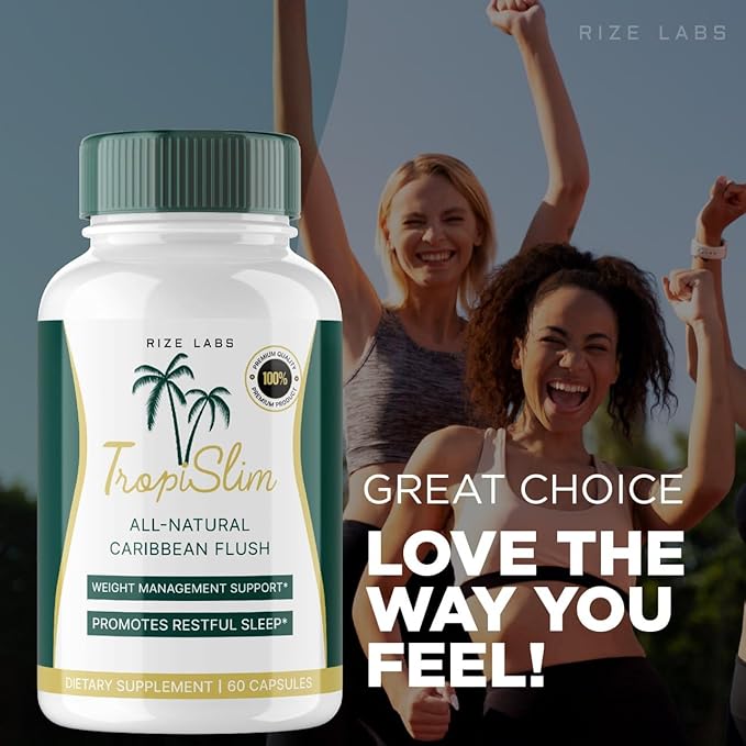 (Official 5 Pack) Tropislim, Tropislim All Natural Caribbean Flush, Weight Loss Supplement, Tropislim Slimming Capsules for Women, Healthy Lifestyle + Leaner Physique, Tropical Reviews (300 Capsules)
