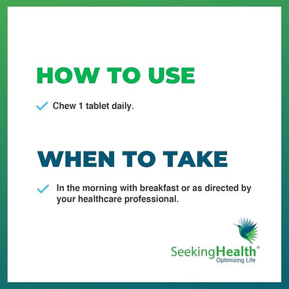 Seeking Health Iron Chewable, with Vitamin C, Supports Healthy Blood and Muscle Development, Vegan and Vegetarian (60 Tablets)*