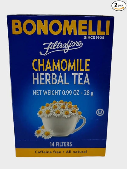 Bonomelli - Filtrofiore Chamomile Herbal Tea, (2)- 14 pc. Pkgs.
