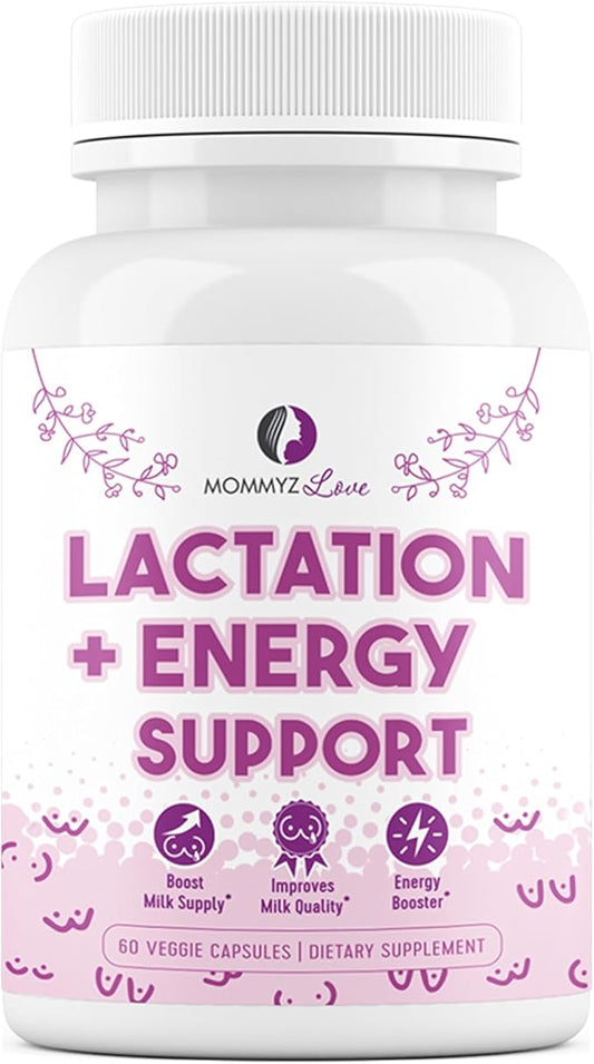 Mommyz Love Lactation Supplement with Organic Post Natal Vitamins for Breast Milk Supply Increase and Energy Boost for Postpartum Recovery - 60 Caps