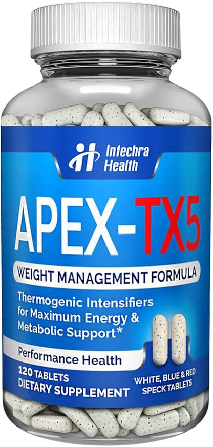 Weight Management Dietary Supplement 120 White Blue Red Speck Tablets Manufactured in the USA Highest Professional Quality