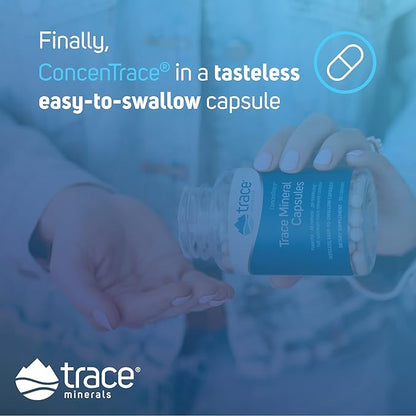 Trace Minerals Low-Sodium ConcenTrace Capsules - Supplement to Support Bone Health & Body Energy - Healthy Hydration & Electrolyte Support Supplement - 270 Capsules (90 Servings