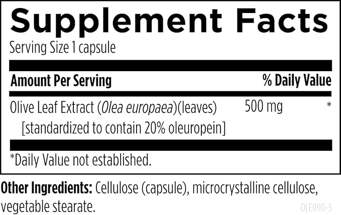 Designs for Health Olive Leaf Extract Capsules - 500mg Leaves Extract Supplement Standardized to 20% Oleuropein - Supports Microbial Balance + Immune Health, Non-GMO + Vegetarian (90 Capsules)