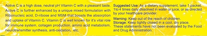 Kangyacare] Active C -20 Packets -Single Dose -7000mg -Extra High Potency Vitamin C Powder -Immune Support & Antioxidant Protection -Enhanced Absorption, Neutral pH