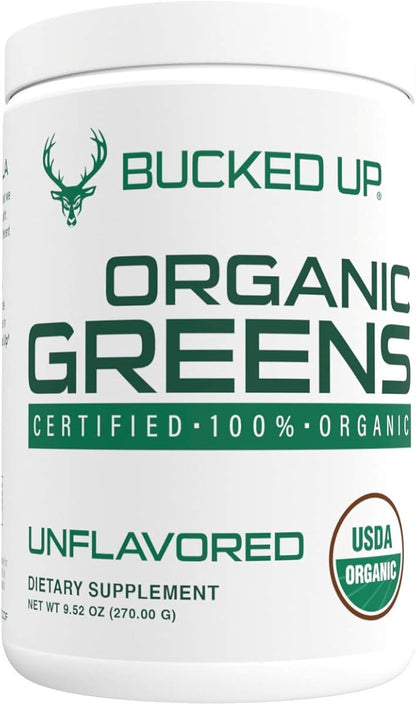 Greens Superfood Powder Unflavored | 8 Most Essential Mixed Greens | Certified 100% Organic | Chlorella, Spinach, Kale, Spirulina, Alfalfa, Broccoli, Wheat Grass, & Barley Grass | 30 SERV | 9.52 OZ