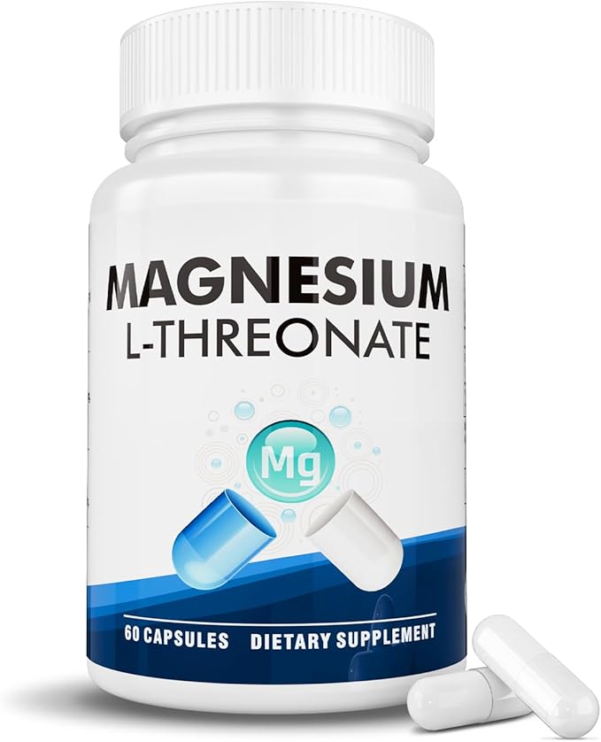 Magnesium L-Threonate Supplement, 59 Capsules, Liposomal Magnesium for Brain, Energy, and Heart Health, Supports Relaxation & Overall Daily Wellness Naturally