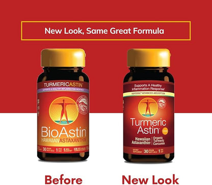 Nutrex Hawaii, TurmericAstin, with Turmeric, BioAstin Hawaiian Astaxanthin & BioPerine Black Pepper Extract, 30 Count