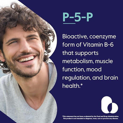 BESTVITE P-5-P 100mg (120 Vegetarian Capsules) (CoEnzymated Form of B-6) - No Stearates - Vegan - Non GMO - Gluten Free - No Silicon Dioxide - No Gelatin
