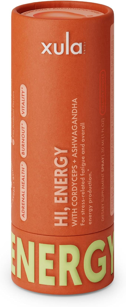 Herbs Hi, Energy - Adrenal Support Supplement Spray with 7 Synergistic Adaptogens, Ashwagandha & Cordyceps - Stress Relief, Energy Boost & Cortisol Balance for Women - 60 Servings