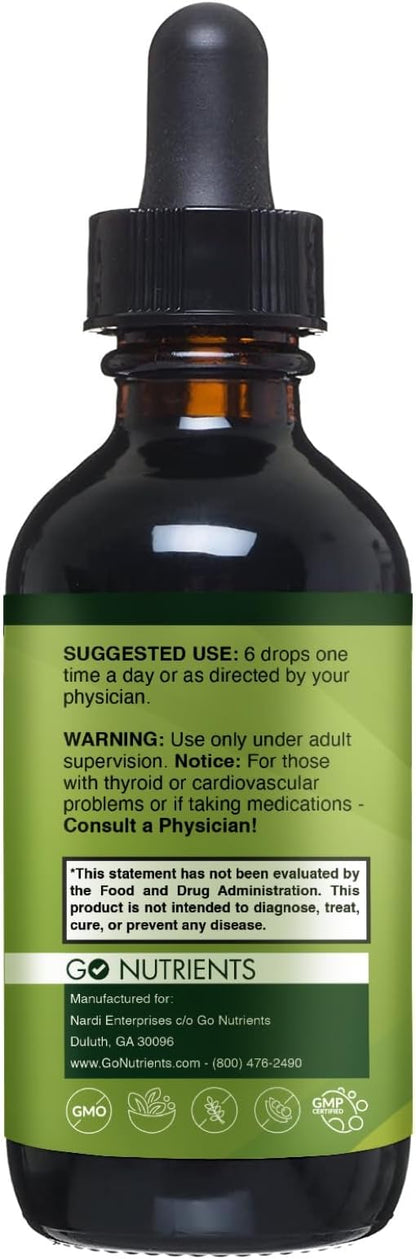 Go Nutrients Nascent Iodine & Thyroid Support Dietary Supplements High Potency Liquid Drops Non-GMO GlutenFree Iodine Edge to Boost Metabolism Improve Skin & Stop Hair Loss & Increase Levels of Iodine
