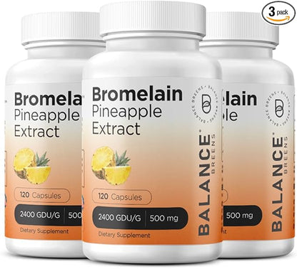 Balancebreens Bromelain 500mg, 120 Capsules - Pineapple Extract Digestive Enzyme, Supports Digestion and Joint Health Supplement