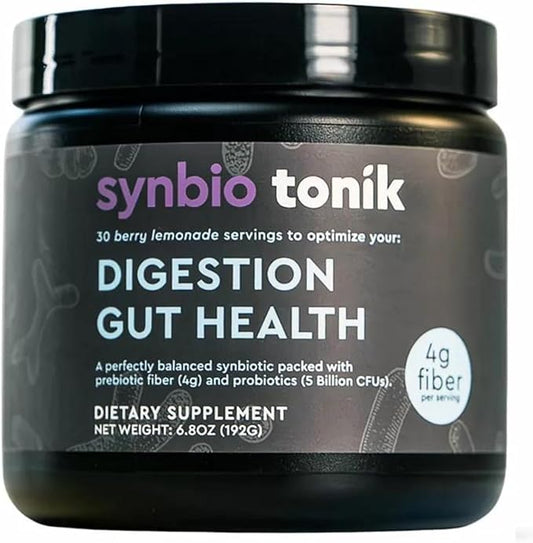 Synbio Tonik Prebiotics and Probiotics Powder | Berry Lemonade | Probiotics for Digestive Health | Daily Supplement | Improve Digestion and Bowel Motions | Boost Energy and Clarity |