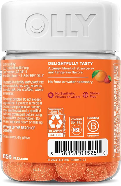 OLLY Laser Focus Gummy, Ginseng, Alpha GPC, B Vitamins, Berry Tangerine Flavor - 36 Count