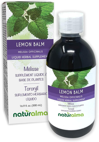 Naturalma Lemon Balm (Melissa officinalis) Leaf Alcohol-Free Tincture - 16.9 fl oz Liquid Extract in Drops - Herbal Supplement - Vegan