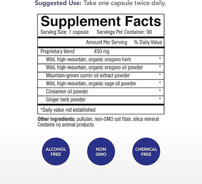 Physician's Strength Oregacillin - 90 Capsules - Multiple Spice Extract - Respiratory Health Support - 90 Servings