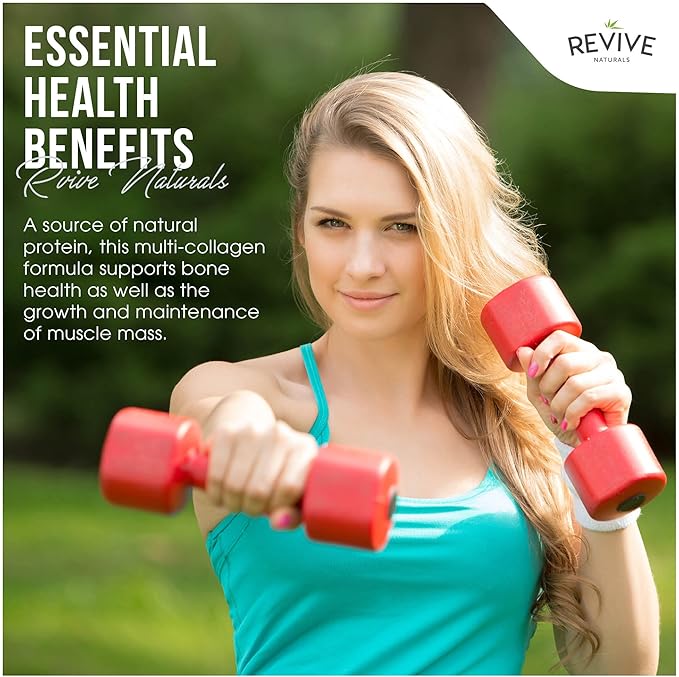 Revive Naturals Multi Collagen Hydrolyzed Powder Bag (4oz) - Types I, II, III, V & X - Grass Fed Bovine, Free Roaming Chicken & Eggshell Collagen Peptides, Non-GMO, GF.