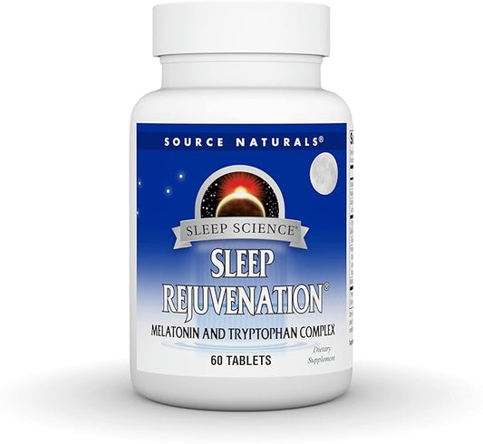 Source Naturals Sleep Science Sleep Rejuvenation, Melatonin and Tryptophan Complex for Restful Sleep Support* - 60 Tablets