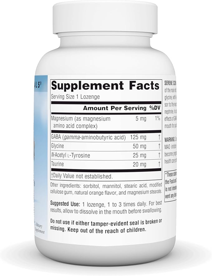 Source Naturals Serene Science, GABA Calm - Supports A Calming Mood, Quick Dissolving Orange Flavor* - 120 Lozenges