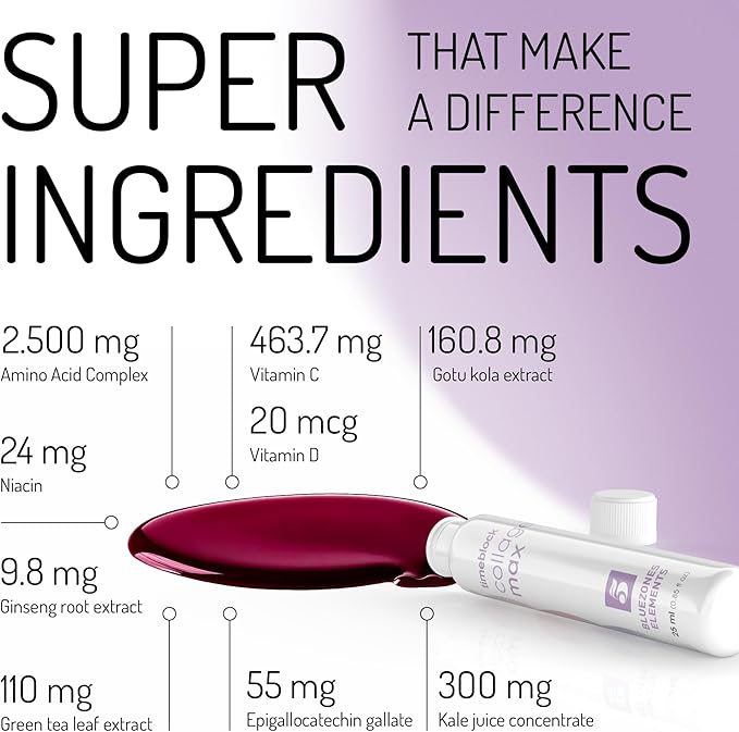 Collagen Max Drink with Vitamins, Amino Acids, Phytonutrients, 30 Bottles