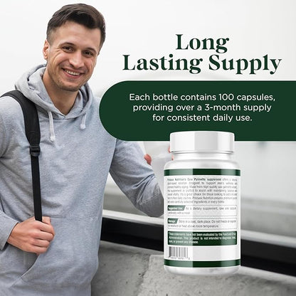 Saw Palmetto Extract Prostate Health Supplement for Men, Supports Prostate, Urinary, and Hair Health, 100 Capsules, 3+ Month Supply