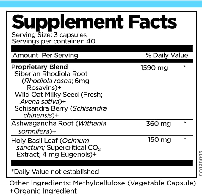 Stress Lift | Best Ashwagandha Supplement - 5 in 1 Organic Stress Relief, Adrenal Support, Joy, Mood & Thyroid Support | Relax The Mind, Boost Mood, Relieve Stress 120 Vegan Capsules