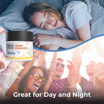 Hemp Gummies 500mg - Max Strength for Adults - Chill, Inflammation, Natural Pain, Restful Sleep (25mg Gummy) - by Hemp and Hand