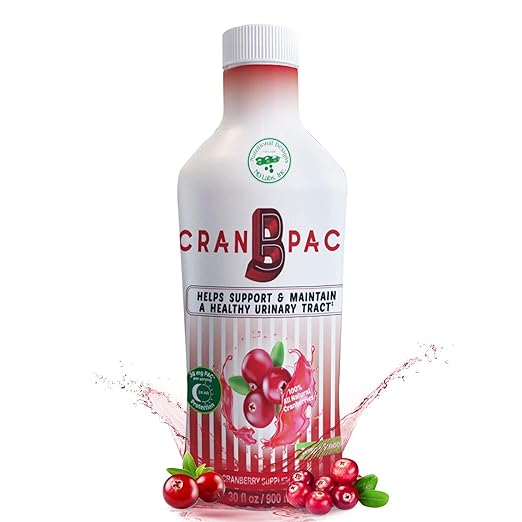 Nutritional Designs Cran-B-PAC Cranberry Supplement, Urinary Tract Health for Women Cranberry Concentrate Liquid with Vitamins, UTI Prevention for Women, Natural & Non GMO, 36mg PAC, 30 Oz Bottle