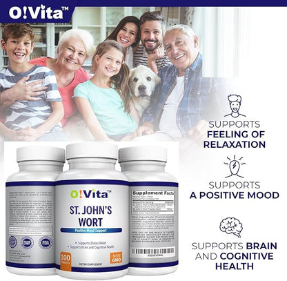 St. John's Wort 500mg (Tablets), Herbal Formulation, Vegan, Non-GMO, Up to 100 Days of Supply