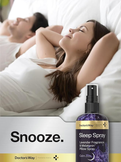 Doctor's Way Sleep Spray 8 fl oz | 3 Pack | with Lavender & Melatonin | Fragrance Pillow Spray | Non-GMO, Gluten Free, Paraben Free