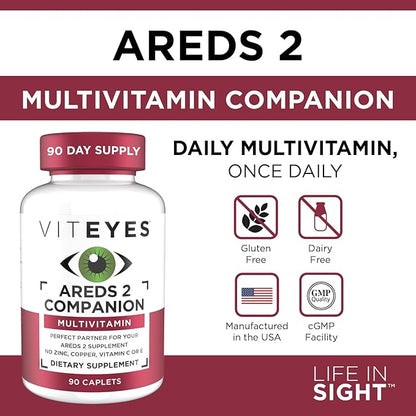 Viteyes Classic AREDS 2 Companion Multivitamin Supplement, Comprehensive Multivitamin Formula for AREDS 2 Users, 90 Capsules