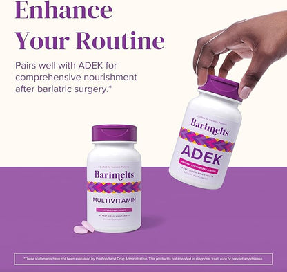 BariMelts Multivitamin - 60 Fast-Dissolving Tablets (1-Month Supply) - Sugar-Free Bariatric Multivitamin for Women, Natural Fruit Flavor
