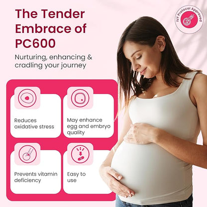 Fertile One PC 600 - Advanced Preconception Supplement with CoQ10 600mg, Nutrient-Rich for Women's Reproductive Health, Ideal for IVF, 180 Vegetable Capsules for Fertility Enhancement