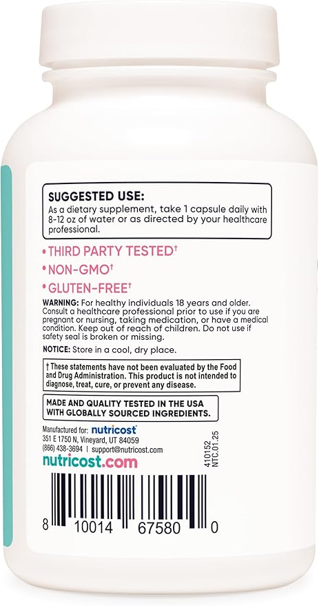 Nutricost Chasteberry Supplement for Women 120 Capsules, 5000mg Equivalent Per Serving (from 500mg of 10:1 Extract), with Dong Quai & Ginger Root Extract, Vegetarian, Gluten Free & Non-GMO