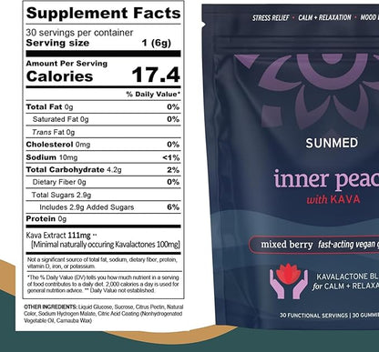 Kava Gummies for Stress Relief & Deep Calm – 100mg Kavalactones per Serving – Vegan, Pacific Island Root Extract | Mixed Berry Flavor, 30 Count