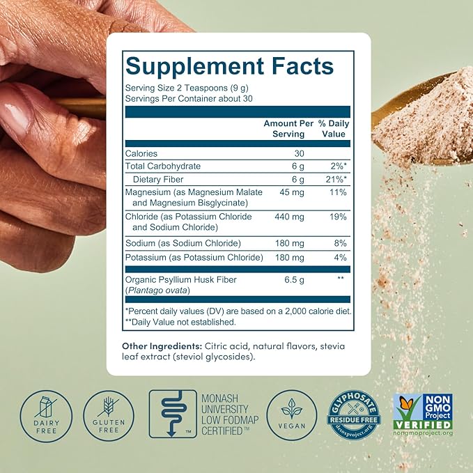 Fiber Rescue (6g Per Serving) - Psyllium Husk Powder for Digestive Health & Bloating Relief, Sugar Free Lemonade Prebiotic Soluble Fiber Powder, Non-GMO Fiber Supplement, Gluten Free - 30 Servings