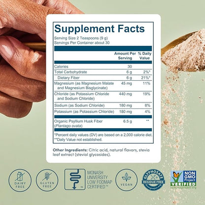 Fiber Rescue (6g Per Serving) - Psyllium Husk Powder for Digestive Health & Bloating Relief, Sugar Free Lemonade Prebiotic Soluble Fiber Powder, Non-GMO Fiber Supplement, Gluten Free - 30 Servings