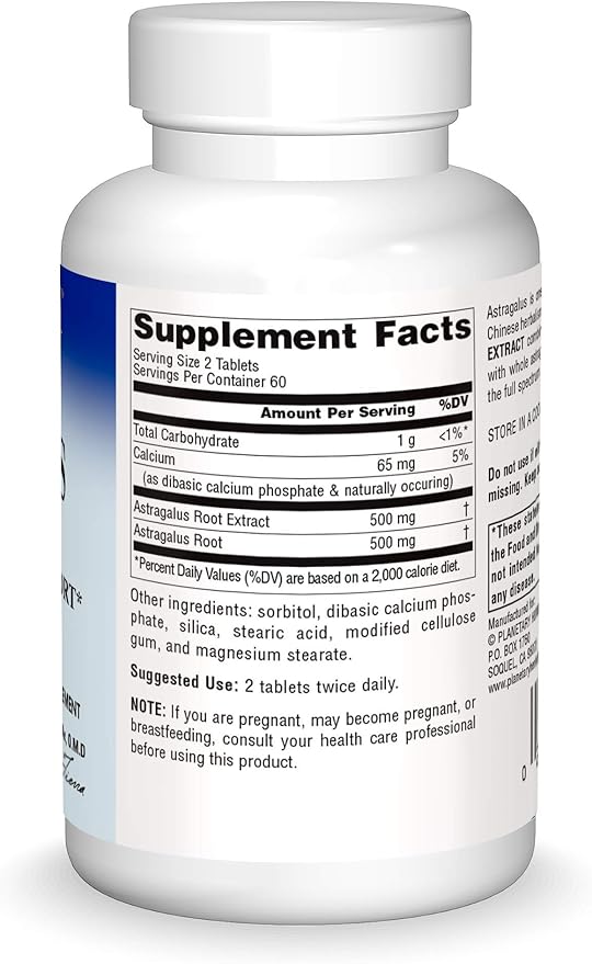 Planetary Herbals Full Spectrum Astragalus Extract, Botanical for Immune System Support*, 500 mg - 120 Tablets