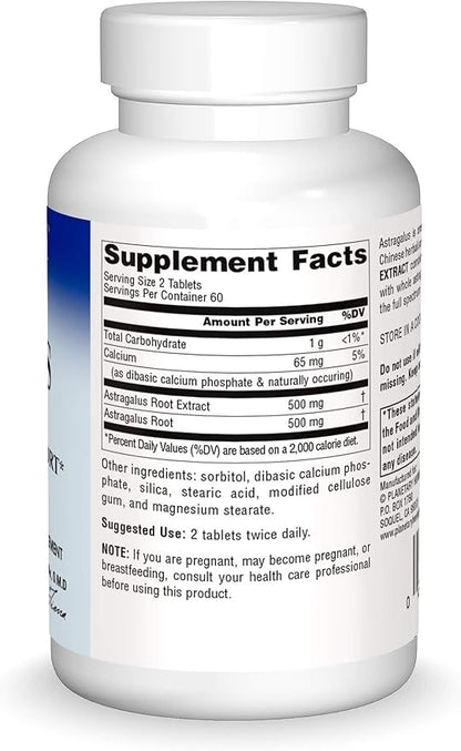 Planetary Herbals Full Spectrum Astragalus Extract, Botanical for Immune System Support*, 500 mg - 120 Tablets