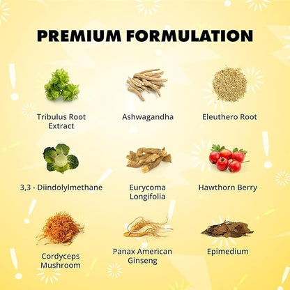 Sculpt Nation - Tribulus Terrestris Supplement with Ashwagandha, Tribulus Extract and American Ginseng Root - 60 Gluten Free Capsules - 2 Pack