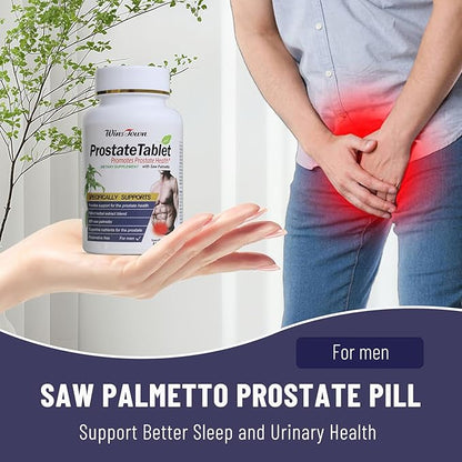 Prostate Pills, 600mg Male Saw Palmetto Prostate Supplements, Support Better Sleep and Urinary Health, 60 Tablets