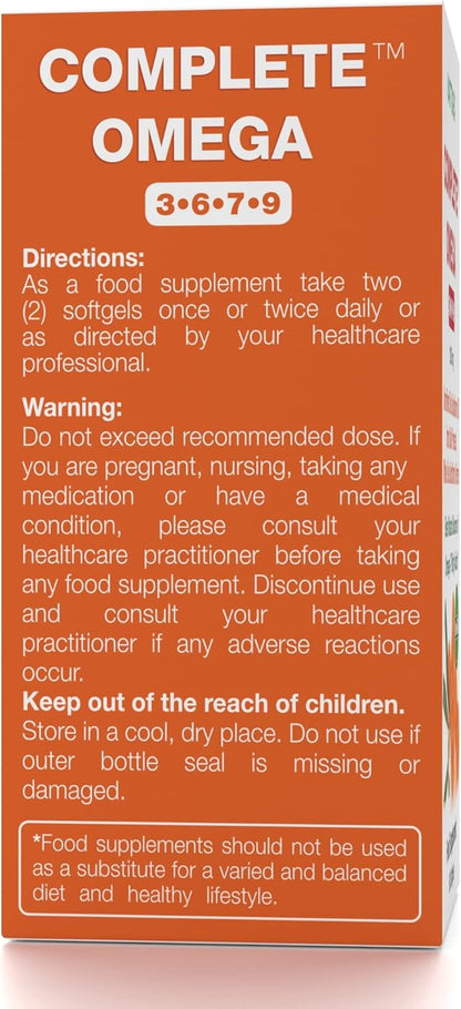 Nattura Complete Omega 3-6-7-9, Pure Sea Buckthorn Oil, European Quality, from Unrefined, Cold Pressed Whole Sea Buckthorn Wild Berries - Non-GMO, Certified Kosher, Gluten-Free 1 Bottle - 60 Capsules