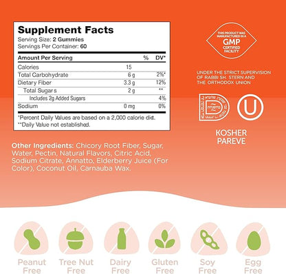 Zahler - Fiber Gummies for Adults & Kids (120 Count) Certified Kosher Adult & Kids Fiber Gummy Chews for Digestion Support, Healthy Regularity & Overall Health - Chewable Children's Fiber Supplements