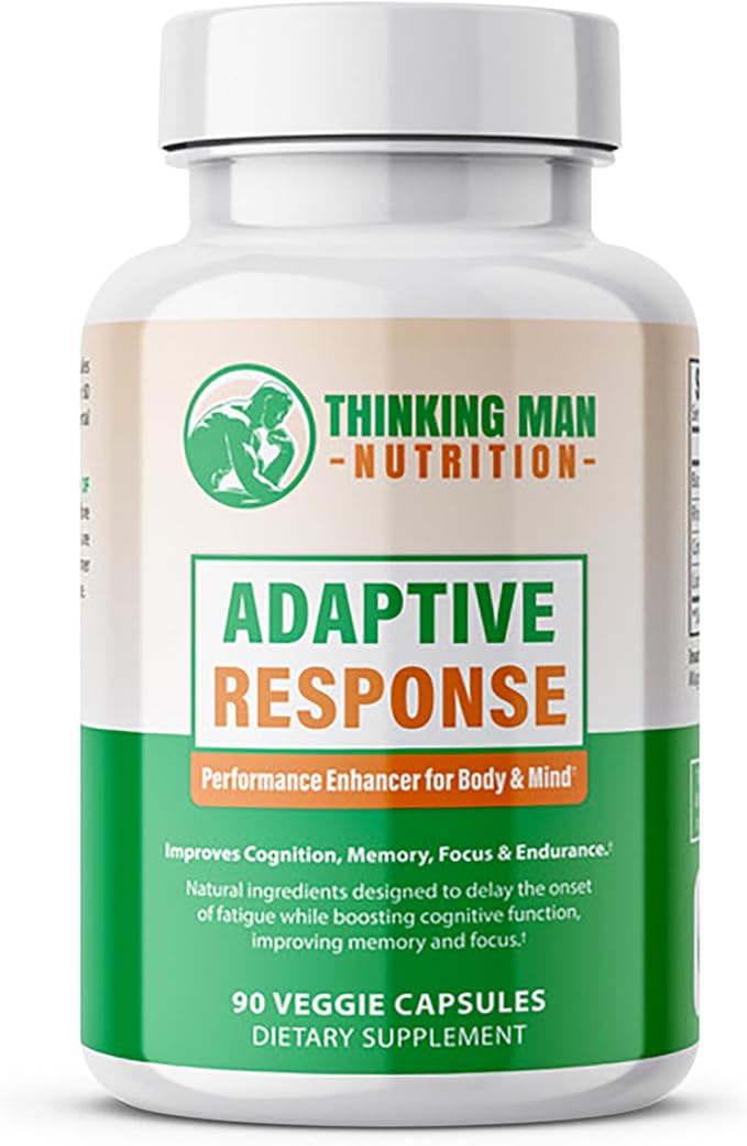 Adaptive Response I Brain Supplements For Memory and Focus I Energy Support Herbal Supplements with Lion's Mane, Cordyceps, Rhodiola Rosea Extract and Bacopa Monnieri I Nootropic I 90 count