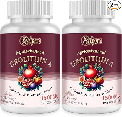 Urolithin A Supplement 1500mg, 120 Softgels (2 Bottles)