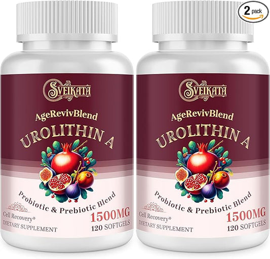 Urolithin A Supplement 1500mg, 120 Softgels (2 Bottles)