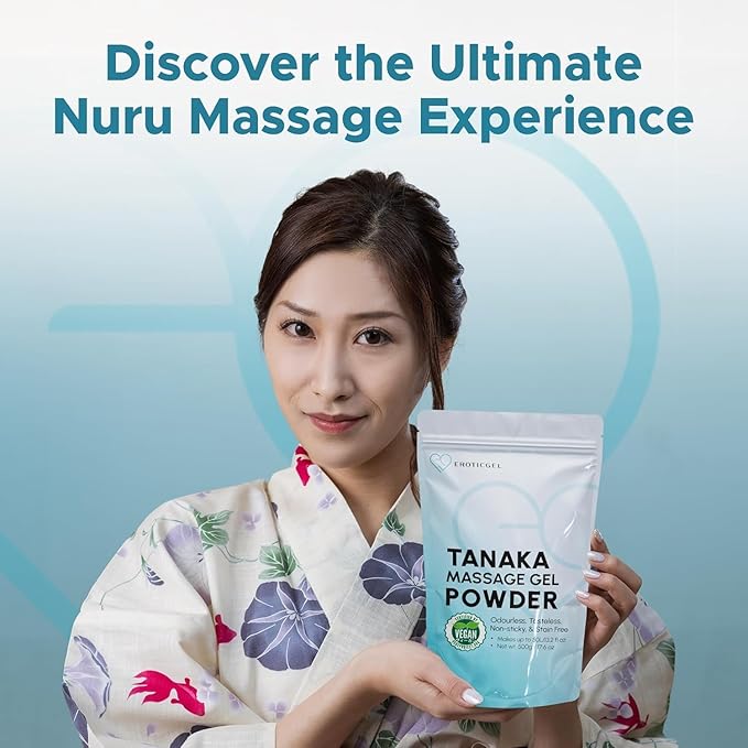 Tanaka Edition Nuru Massage Gel Powder 500g | Aloe Vera, Seaweed, Liquorice, & Green Tea | Made in Japan | Paraben & Glycerine Free | Makes 13.2 gal/ 50 Litre