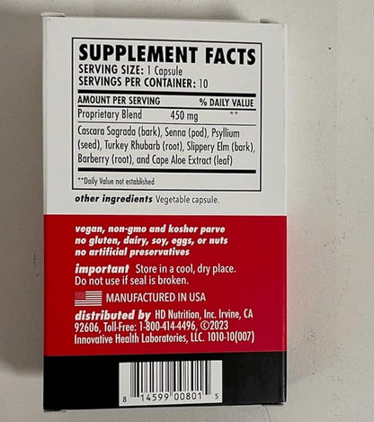Health Direct Sculpt n' Cleanse - Herbal Colon Cleanse for Digestive Health & Regularity - Natural Detox & Gut Flush Supplement - 10 Veggie Capsules