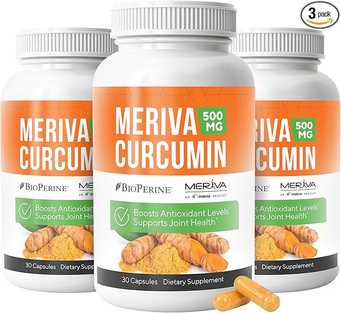 NERVE RENEW Meriva Curcumin 500mg with Bioperine Antioxidant Boost Nerve Support Supplement - 3 Pack