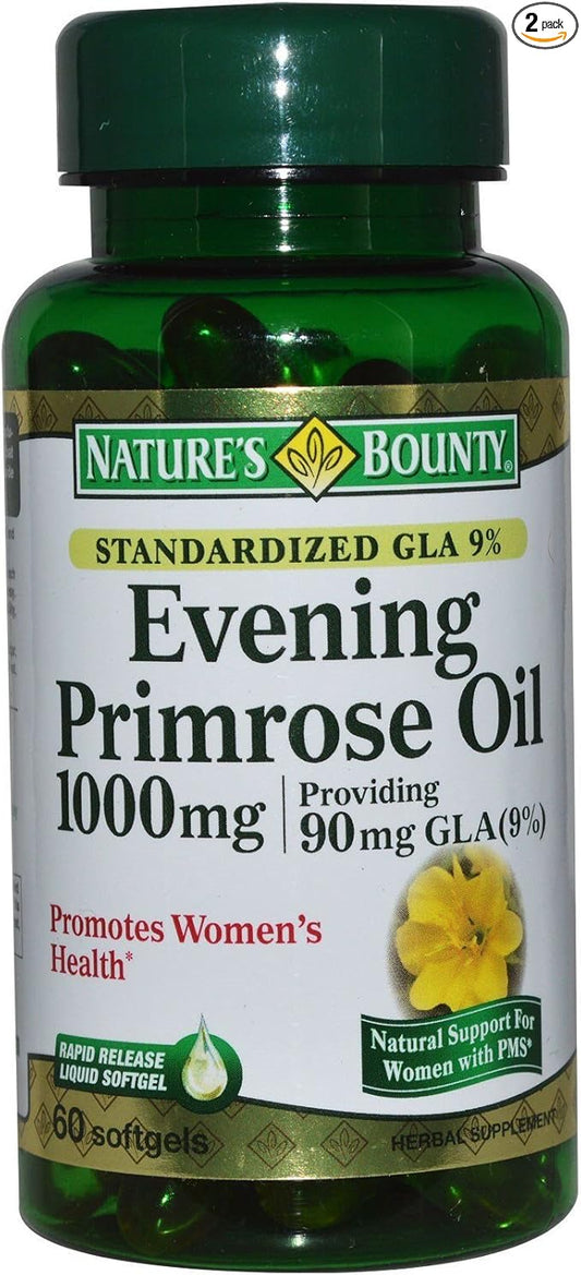 Nature's Bounty Evening Primrose Oil 1000 mg Softgels 60 ea (Pack of 2)